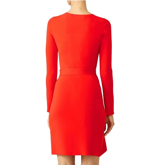 Diane Von Furstenberg Red/Coral Knit Wrap Dress - Picture 3 of 9